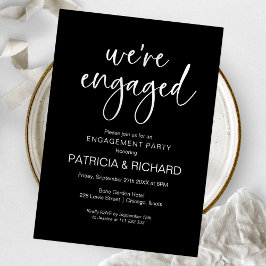 Convites Somos a Festa de noivado de Caligrafia Chic