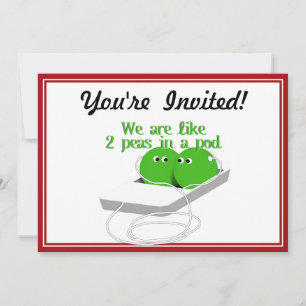 Convites Somos como duas ervilhas em um pote