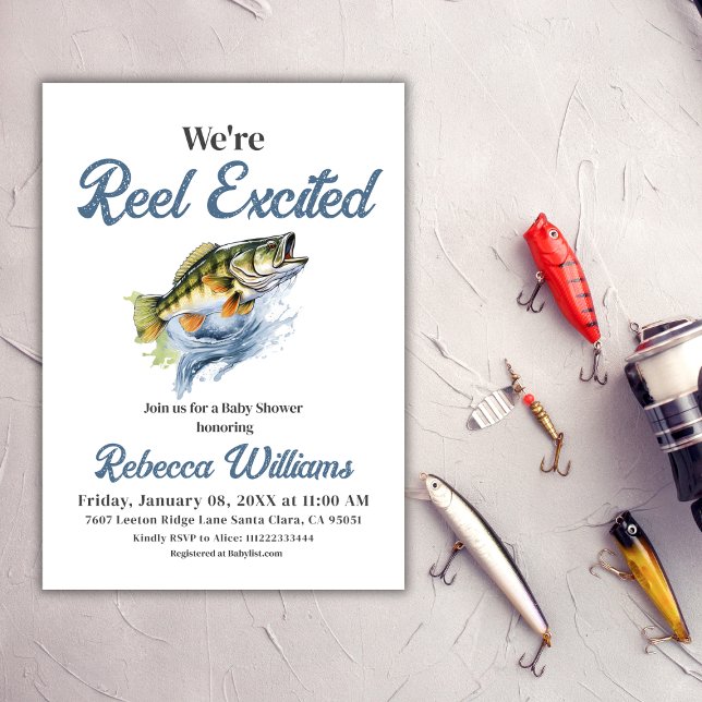 Convites Somos Reel Excitou Pequeno Chá de fraldas de Pesca (Criador carregado)
