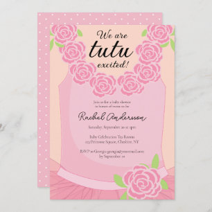 Convites Somos Tutu Excitados Chá de fraldas Rosa Ballerina