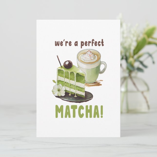 Convites Somos um MATCHA perfeito (Em pé/Frente)