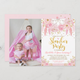 Convites Sonhadora Rosa Sleepover de Aniversário do Partido