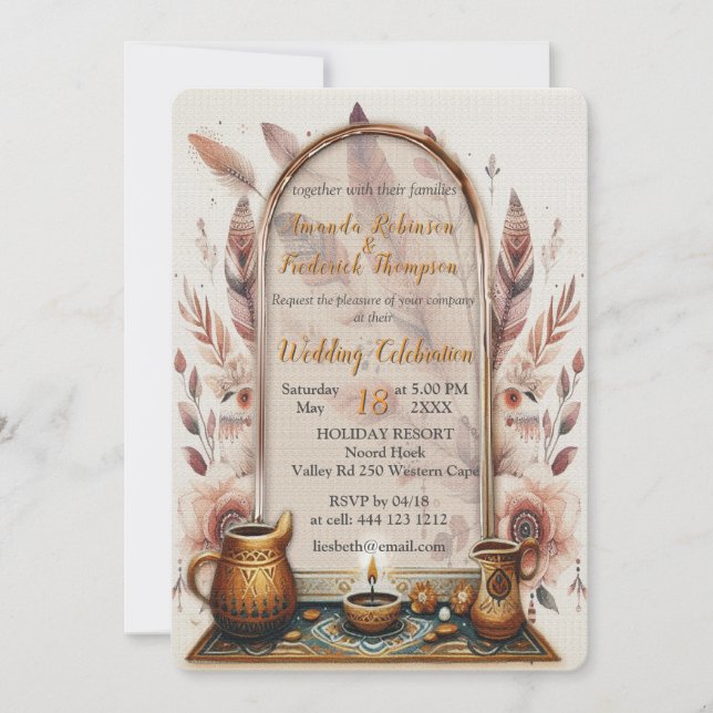 Convites Sonhadores em tema boêmico (Frente)