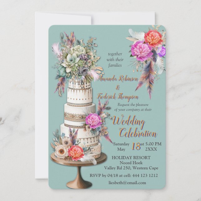 Convites Sonhadores no tema Boêmia (Frente)