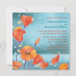 Convites Sonhando Casamento de Poppy Red & Turquoise