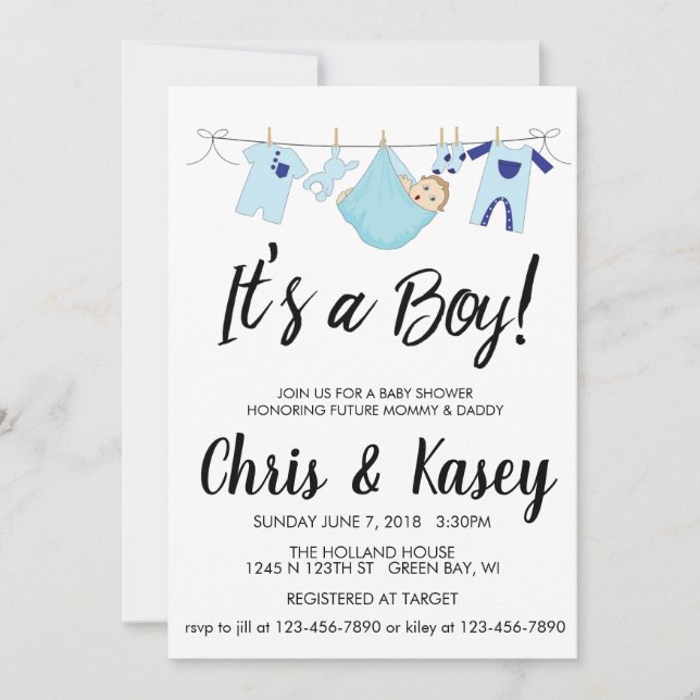 Convites Sonhando é um menino (Frente)