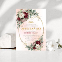 Sonho Boho Borgonha Floral Eucalipto Dourado Quinc