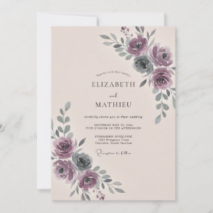 Convites Sonho de Casamento de Inverno em Mauve Empoeirado