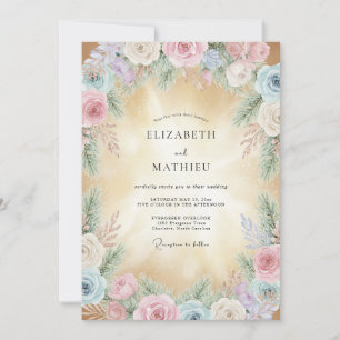 Convites Sonho de Casamento Floral Pastel