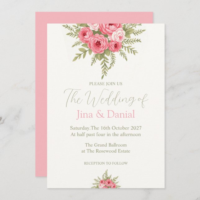 Convites Sonho de Fuchsia (Frente/Verso)