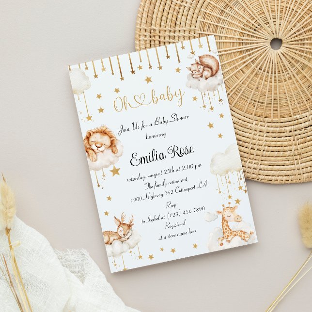 Convites Sonho Dourado Céu Estrelado Dormindo Chá (Criador carregado)