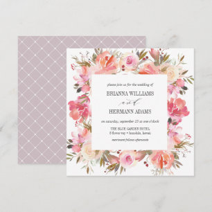 Convites Sonho Rosa  Casamento de Diamante Floral de Primav