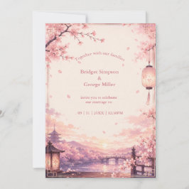 Convites Sonhos de Casamento Anime Sakura Pôr do Sol