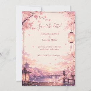 Convites Sonhos de Casamento Anime Sakura Pôr do Sol
