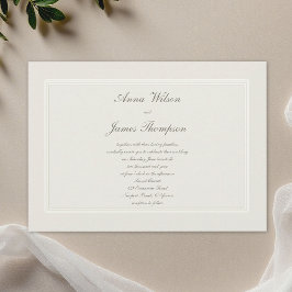 Convites Sonhos Ecru Simples Elegantes Casamento Tradiciona