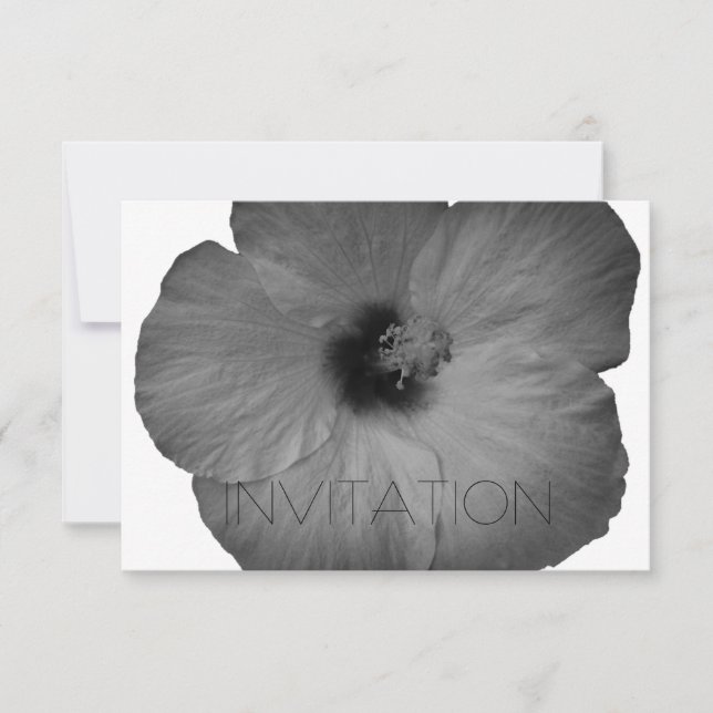 Convites Sonhos havaianos em preto e branco (Frente)