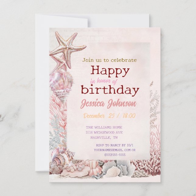 Convites Sonhos sob o mar (Frente)