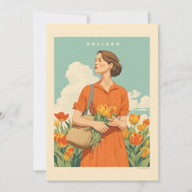 Convites Sonhos Tulip na Holanda (Frente)