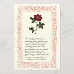 Convites Sonnet nº 18 de William Shakespeare