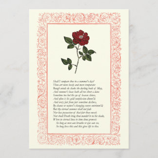 Convites Sonnet nº 18 de William Shakespeare