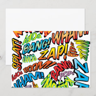 Convites Sons de Arte Pop de Quadrinhos Retrô Divertidos