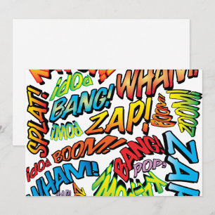 Convites Sons de Arte Pop de Quadrinhos Retrô Divertidos