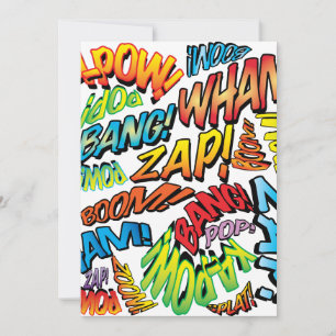 Convites Sons de Arte Pop de Quadrinhos Retrô Divertidos