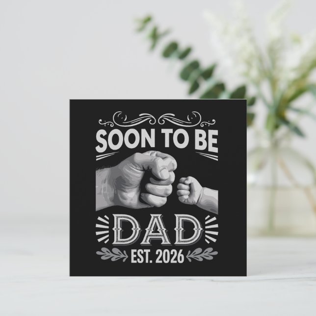 Convites Soon to be Dad 2026 Pregnancy Announcement (Em pé/Frente)