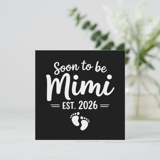 Convites Soon To Be Mimi 2026 Pregnancy Announcement New  (Em pé/Frente)