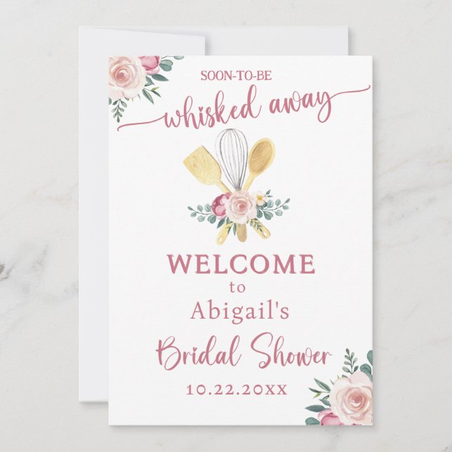 CONVITES SOON TO BE WHISKED AWAY BRIDAL SHOWER (Frente)