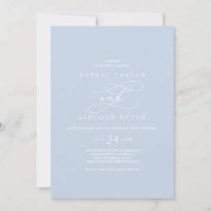 Convites SOPHIA Modern Baby Blue All In One Weding