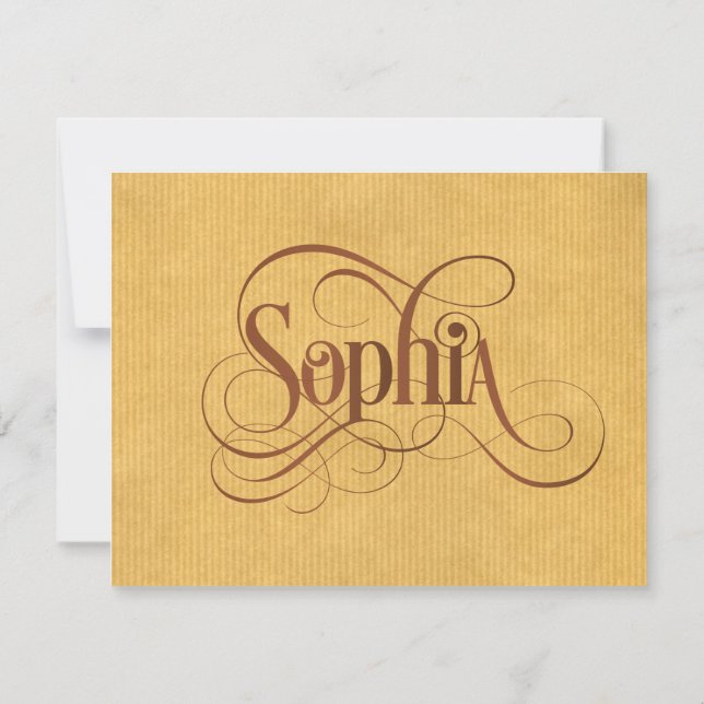 Convites Sophia Natural Kraft Personalizada (Verso)
