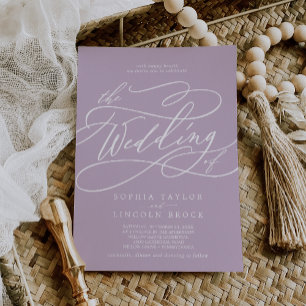 Convites SOPHIA Simple Modern Lilac Roxo Casamento da prima