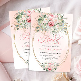 Convites Sophisticated Blush Gold Bridal Shower Invitation
