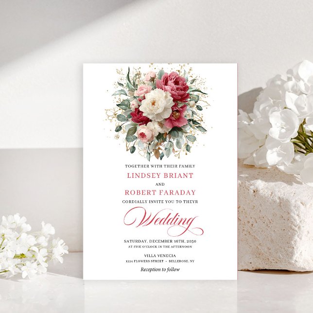 Convites Sophisticated Bohemian Blush White Greenery Invite (Sophisticated Bohemian Blush White Greenery Invitation)