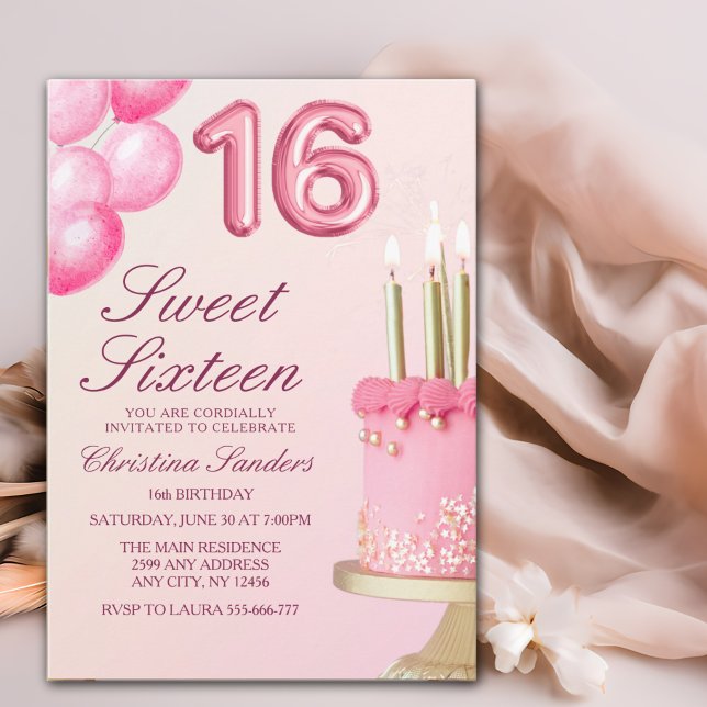 Convites Sorprise Birthday Party 16th Birthday with Numers  (Criador carregado)