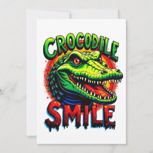 Convites "Sorriso crocodilo alegre - Divertido e Whimical