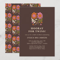 Sorriso Retro Boho Floral Groovy GÊMEOS Chás de Be