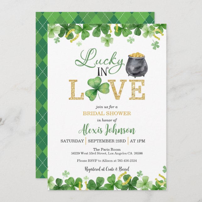 Convites Sorte no Chá de panela do Amor (Frente/Verso)