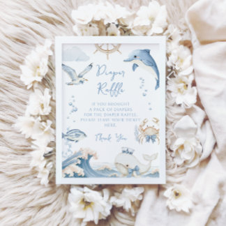 Convites Sorteio de Fraldas Oceano Subaquático Churrasco de