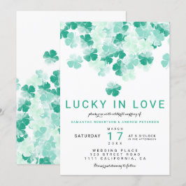 Convites Sortudo no amor trevo verde St Patrick casamento c