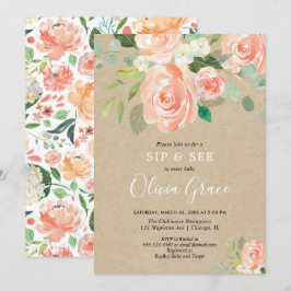 Convites Sorva e veja o bebê rústico da menina das