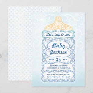 Convites Sorva e veja o menino da garrafa de bebê