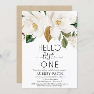 Convites Sorva e veja rústico floral branco neutro do