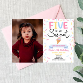 Convites Sorvete Cinco É Uma Festa de aniversário 5 Tão Doc