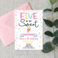 Sorvete Cinco É Uma Festa de aniversário 5 Tão Doc