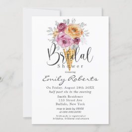 Convites Sorvete Cor-de-Rosa Laranja Chá de panela Cone Inv