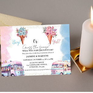 Convites Sorvete de aquarela acha que o gênero revela