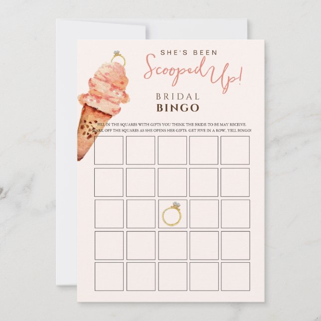 Convites Sorvete de jogo Bridal Bingo (Frente)