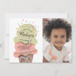 Convites Sorvete de Pêssego Moderno | FESTA DE ANIVERSÁRIO 